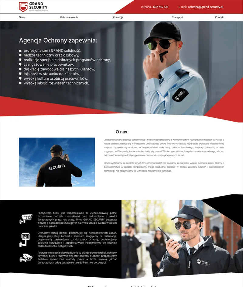 Realizacja BXM Multimedia: Grand Security — podgląd strony internetowej