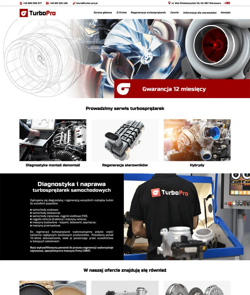 Realizacja BXM Multimedia: Turbo Pro — podgląd strony internetowej