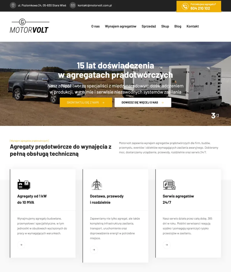 Realizacja BXM Multimedia: Motor Volt — podgląd strony internetowej