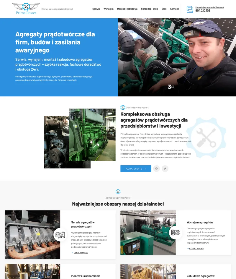 Realizacja BXM Multimedia: Prime Power — podgląd strony internetowej