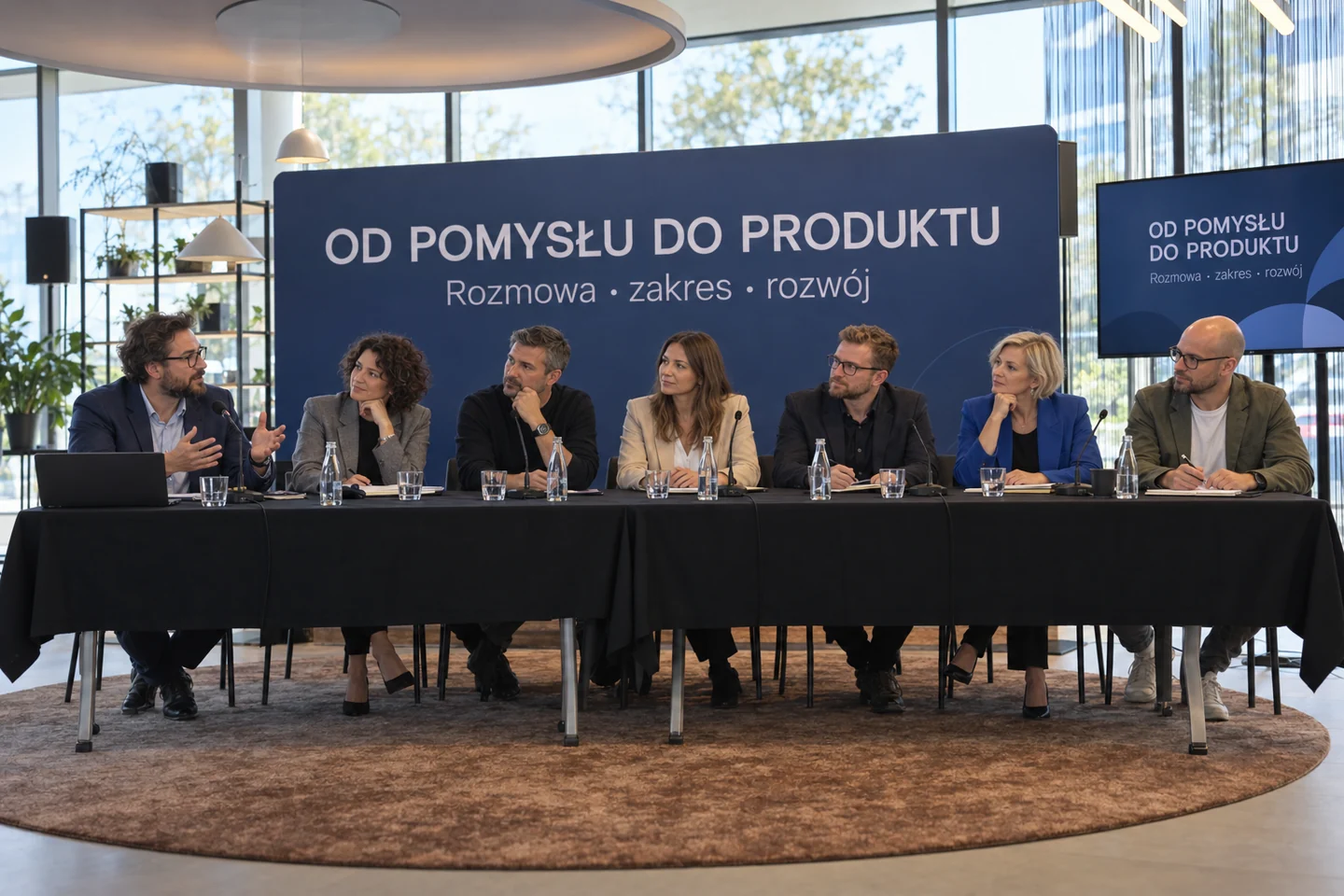 Rozmowa o produkcie przy wspólnym stole